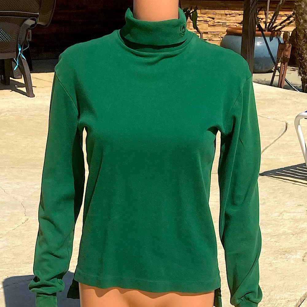 Equitails Turtleneck Horse Riding Green Millers Drop Tail Long Sleeve